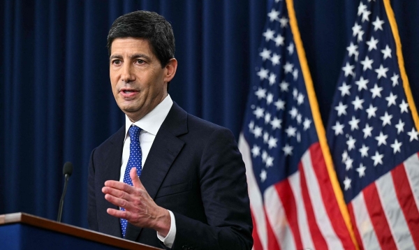 ▲16일(현지시간) 기자회견하는 케빈 워시 연준 의장. AFP=연합뉴스